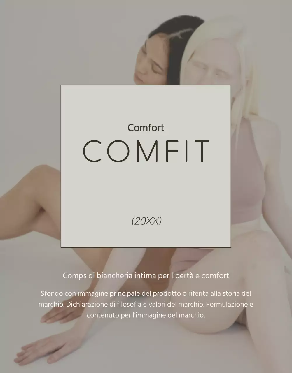 Pubblicità di biancheria intima semplice in bianco e chartreuse