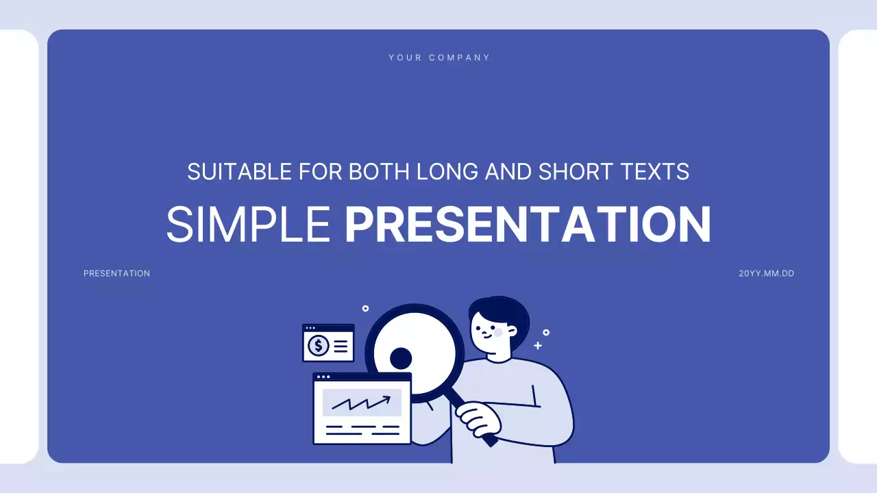 Simple text in blue for a report that can write a lot