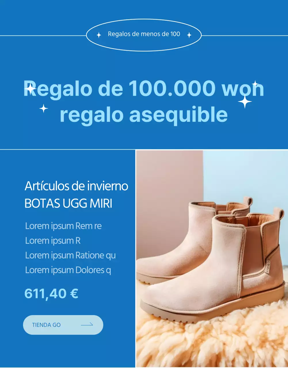 Promover la ropa de invierno moderna en azul y azul claro