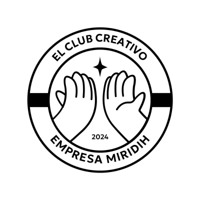 Logotipo estampado con manos chocando los cinco