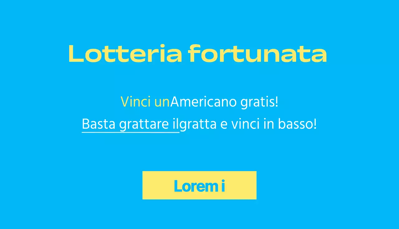 Un evento fortunato e pulito, con una combinazione di colori complementari giallo-blu.