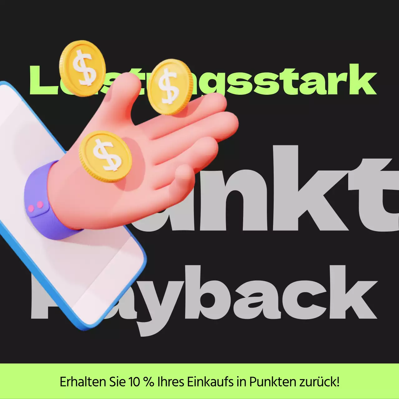 Cyberpunk points payback post in schwarz und lindgrün