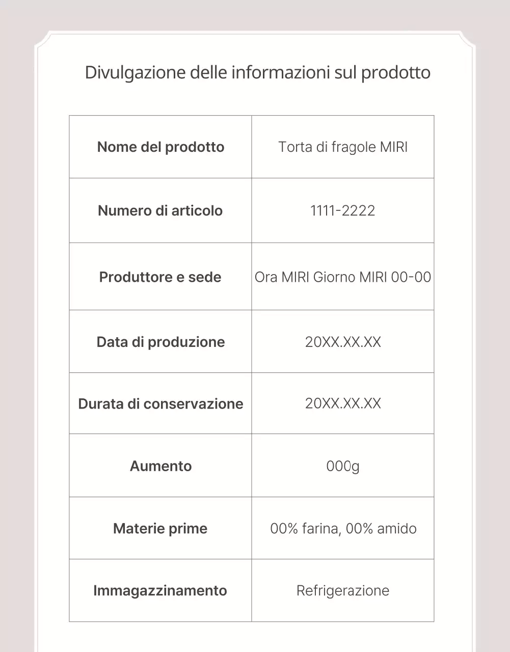 Promuovere una torta da forno classica in beige