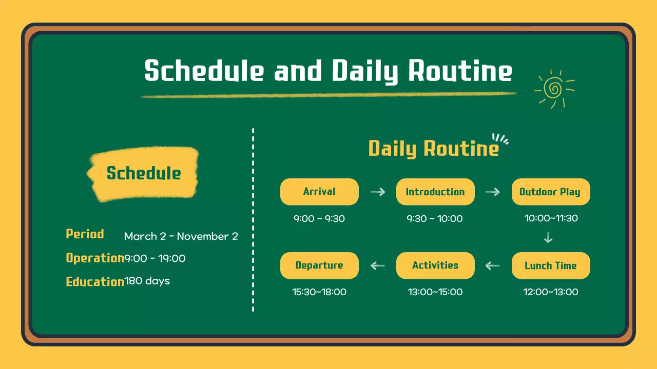 노란색 심플한 유치원 초대장 프레젠테이션