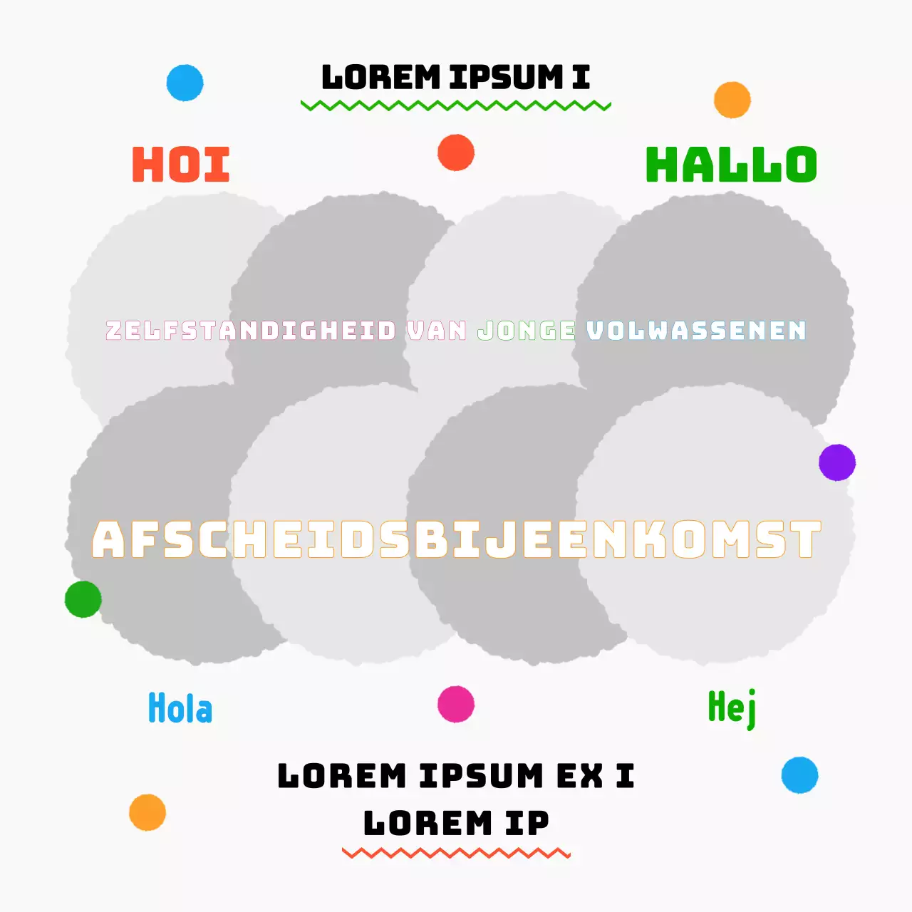 Roze en groene jeugd bijeenkomst aankondiging