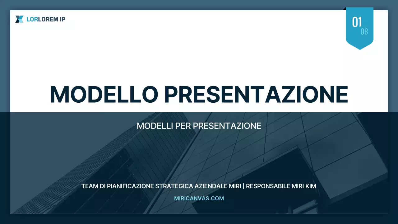 Semplice presentazione aziendale in menta e blu navy
