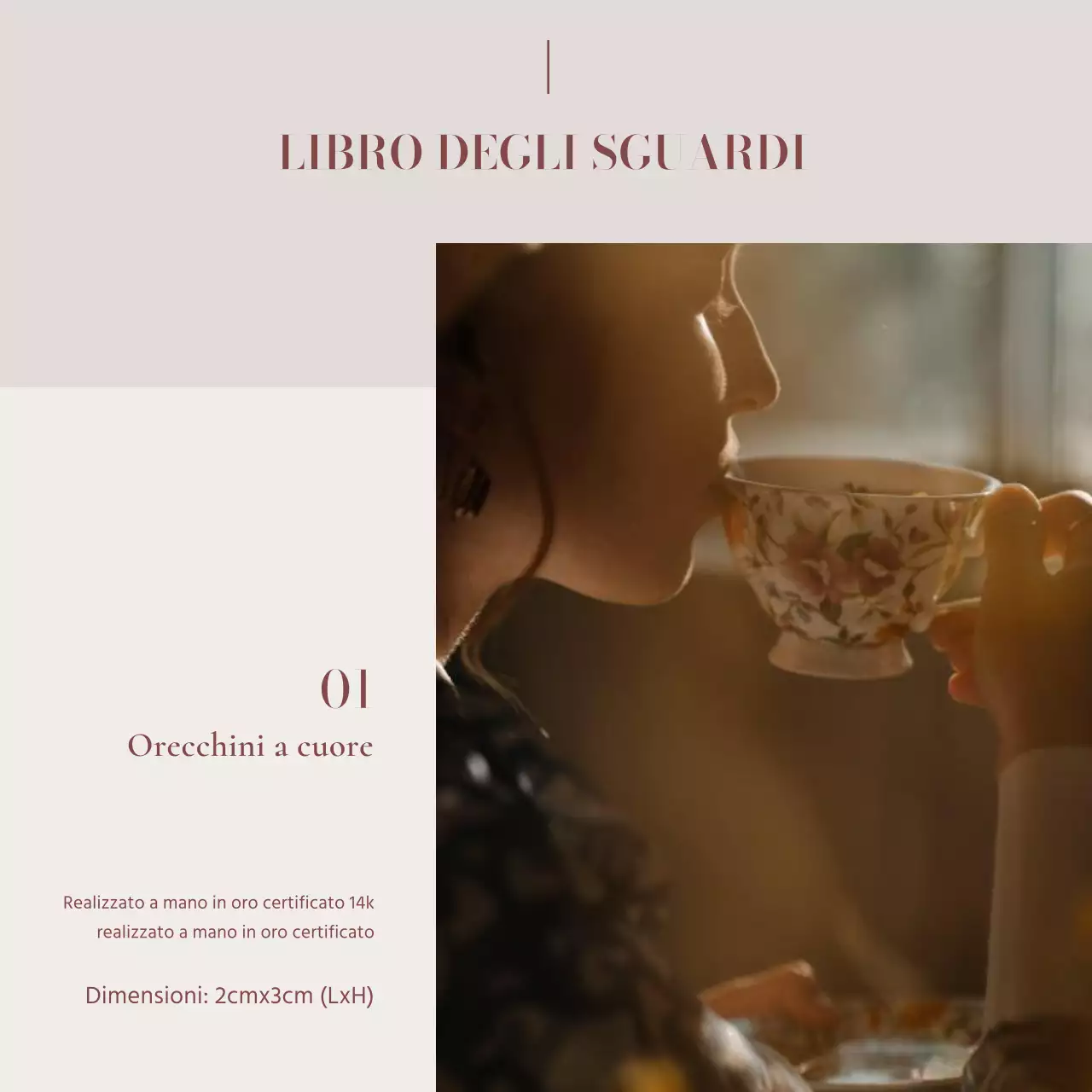 Un annuncio che vende un lookbook di accessori di gioielleria di tendenza in rosa e marrone.