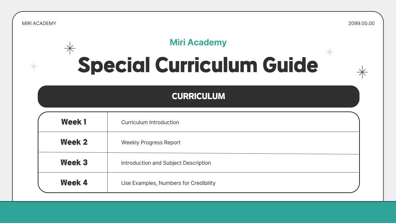 Teal Minimal Course Guide Presentation