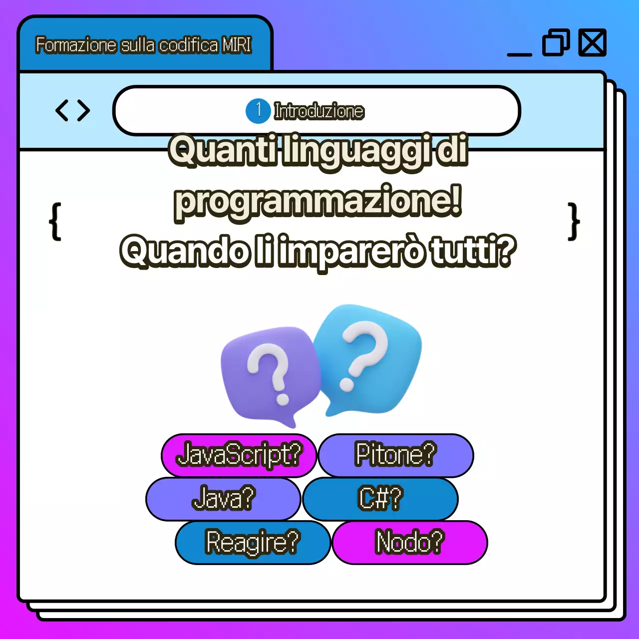 Promuovere un'educazione alla codifica kitsch in blu e viola