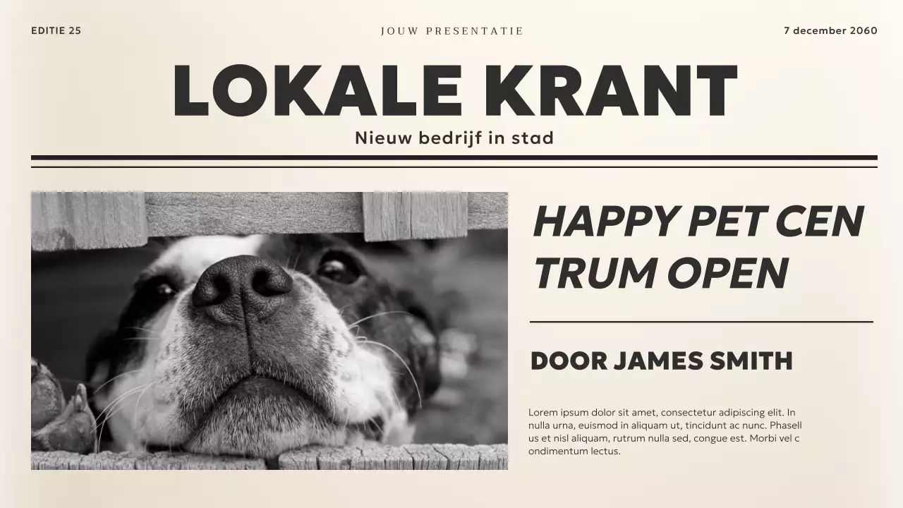 Zwart en Beige Vintage Nieuws-Thema Zakelijk Materiaal