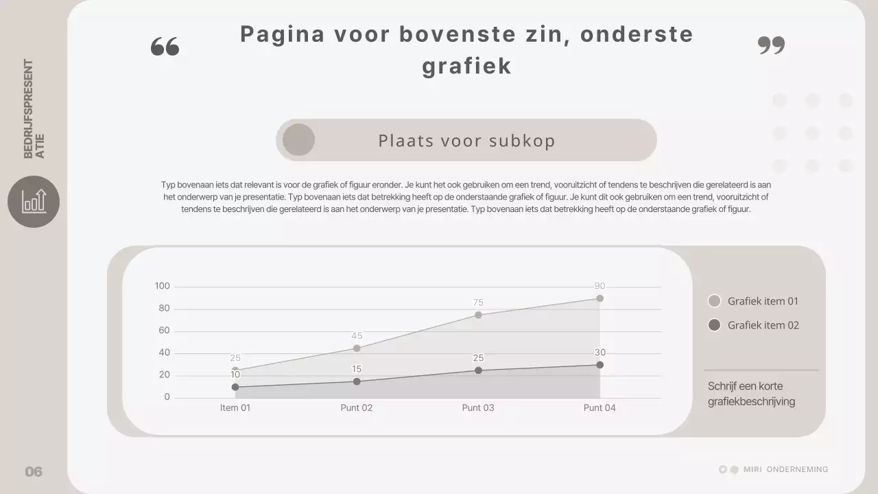 Een eenvoudige, beige bedrijfspresentatie