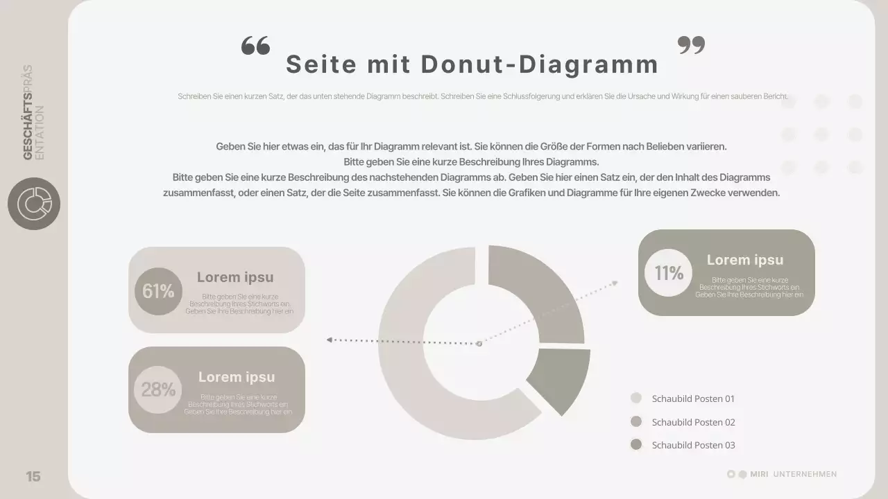 Eine einfache, beigefarbene Geschäftspräsentation