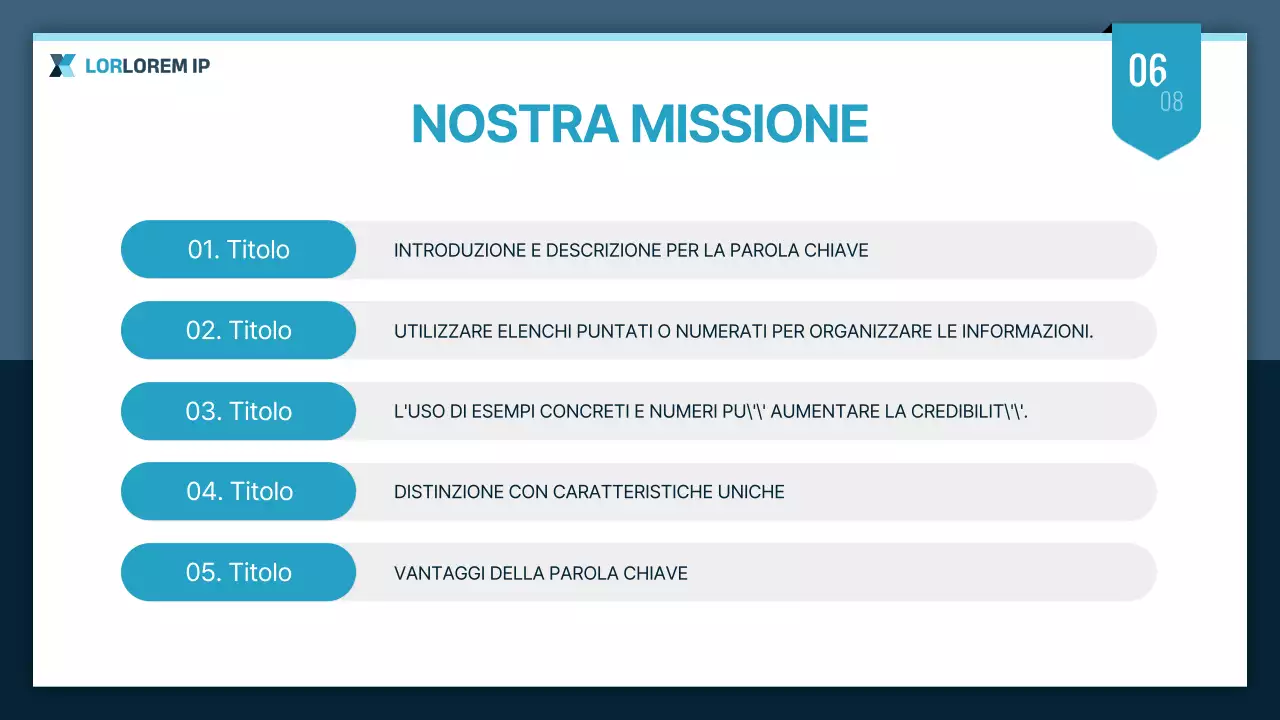 Semplice presentazione aziendale in menta e blu navy