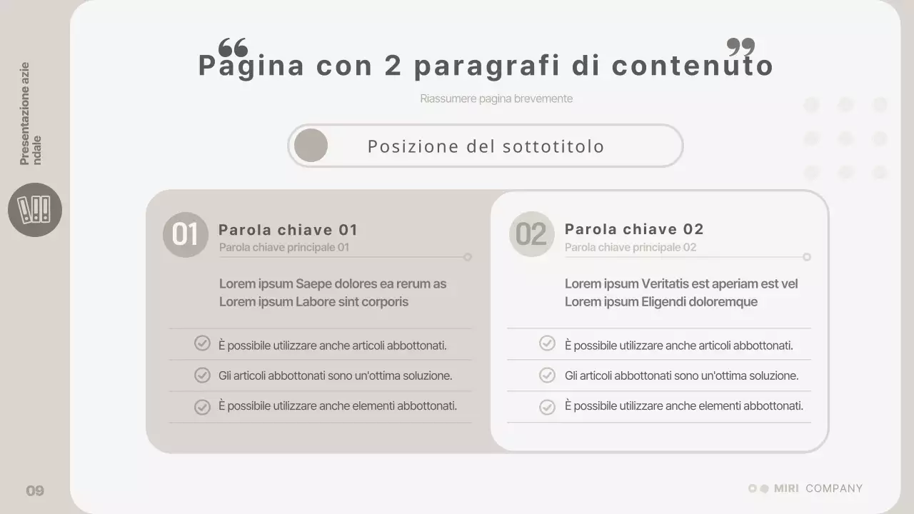 Una presentazione aziendale semplice e beige