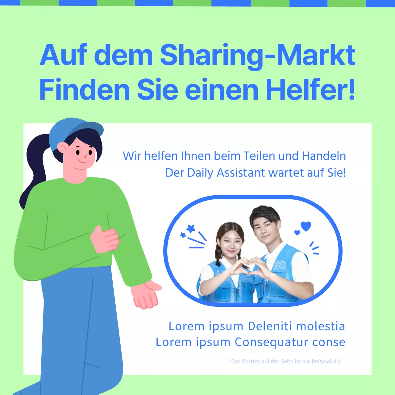 Ankündigung eines grünen und blauen Sharing-Marktes