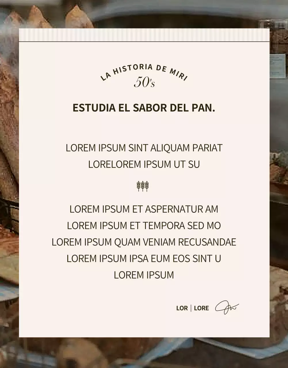 Promueva un evento de pastelería moderno en negro y beige