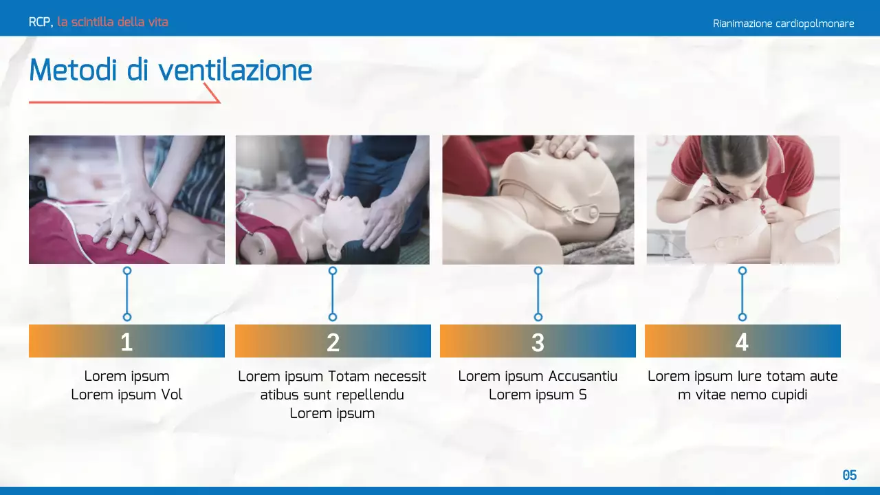 Materiale di formazione sulla RCP semplice in blu