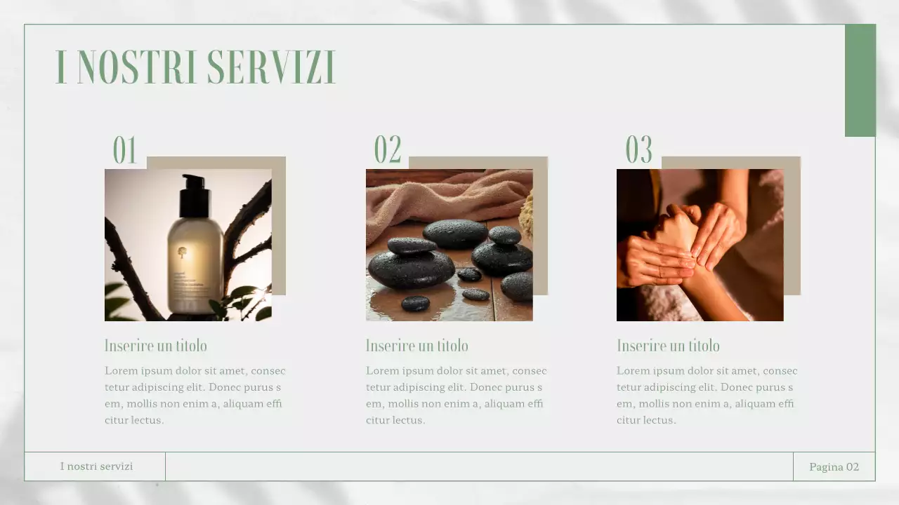 Materiale per relazioni aziendali a tema natura bianco e verde