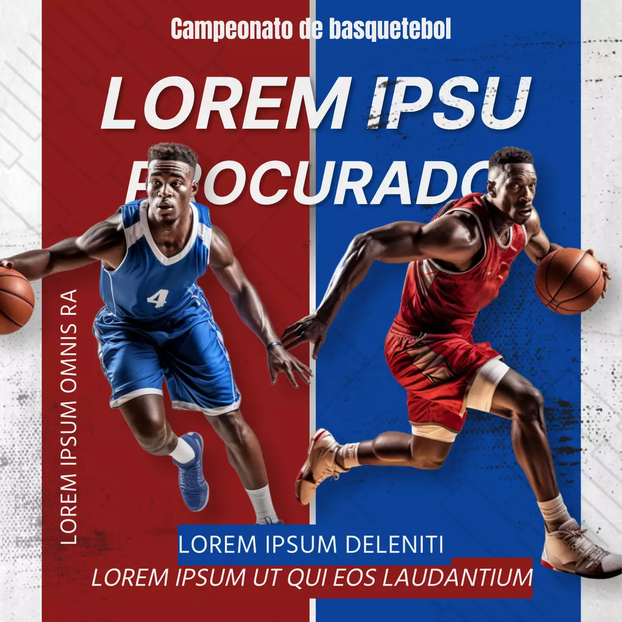 Anúncios vermelhos e azuis da moda sobre a previsão do suporte da March Madness