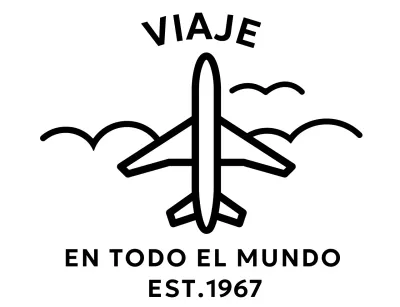 Un concepto sencillo de agencia de viajes con la ilustración de un avión