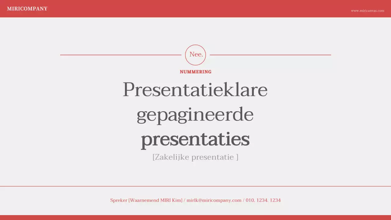 Minimalistische nummering in ivoorrood