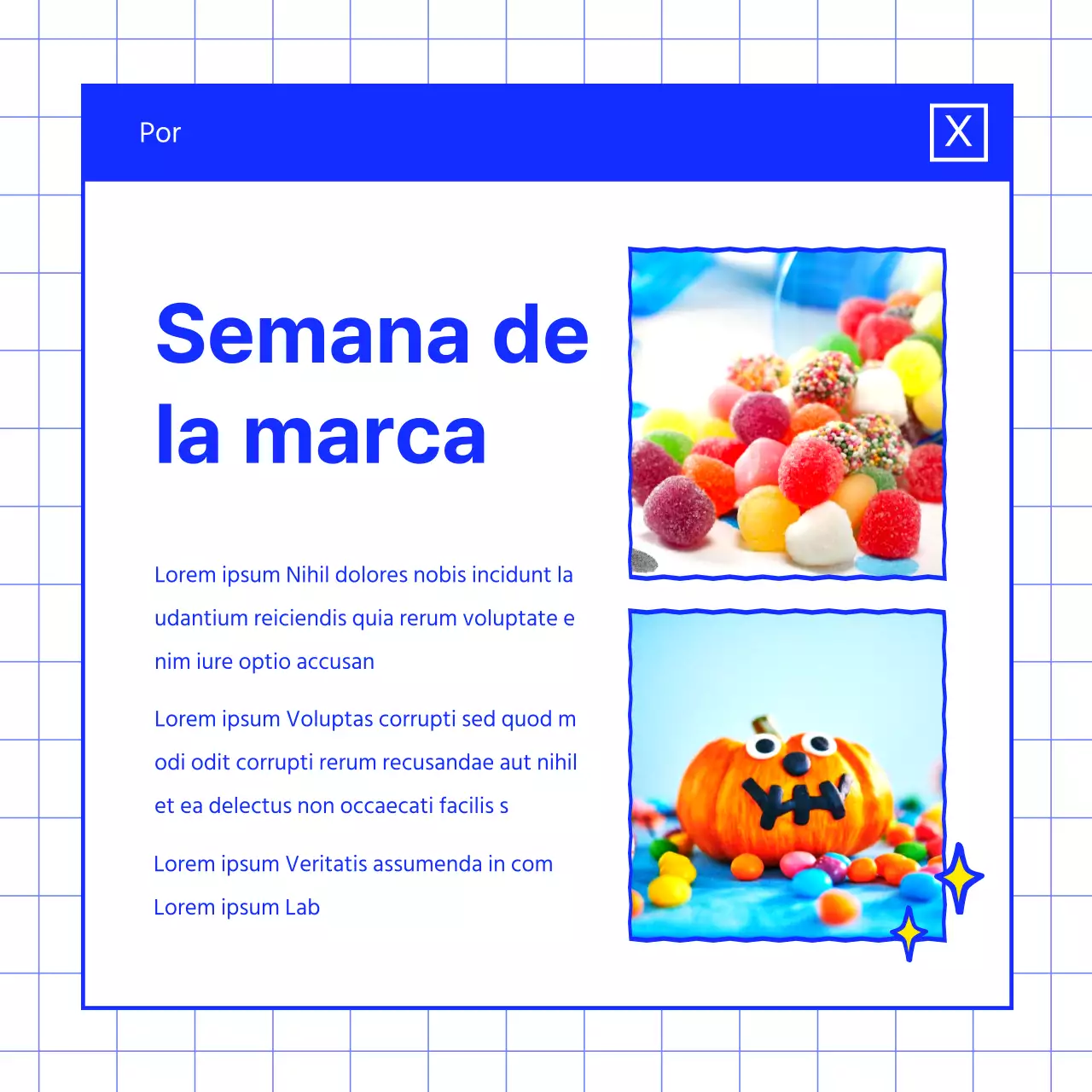 Promover la marca de un postre azul.