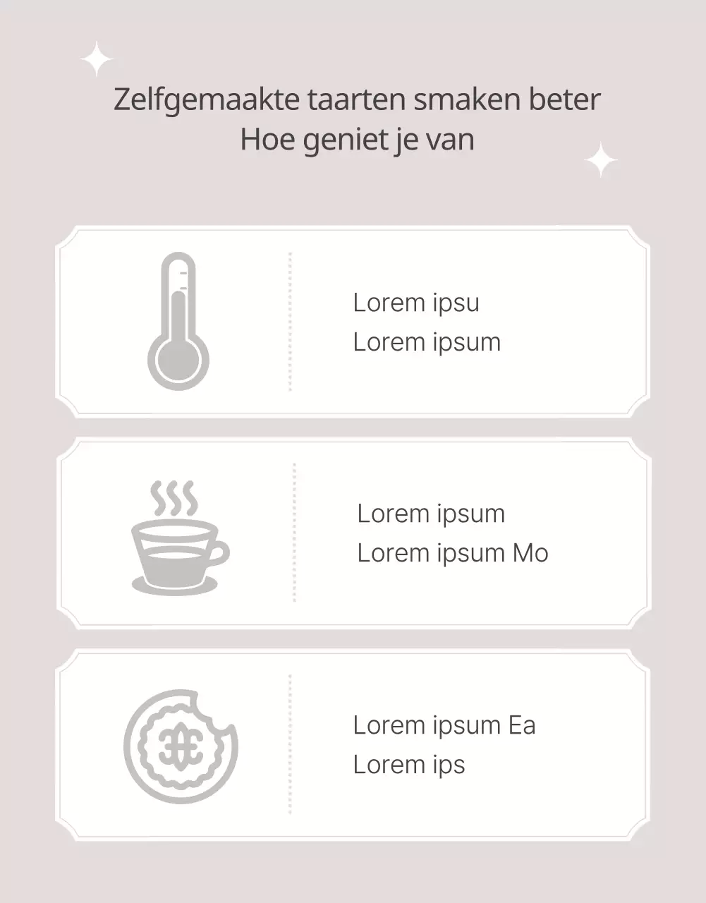 Promoot een klassieke bakkerijtaart in beige