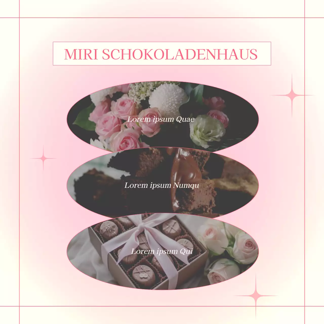 Bewerben Sie eine trendige Veranstaltung zum Valentinstag mit einem elfenbeinfarbenen und rosa Hintergrund