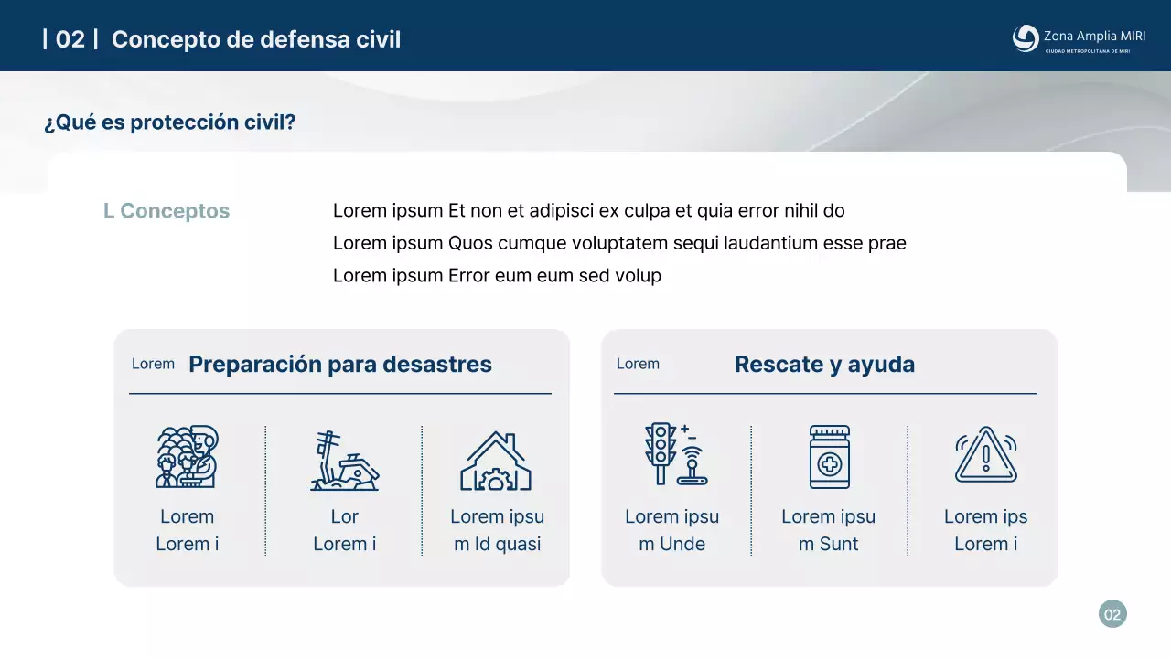 Entrenamiento de defensa civil sencillo y azul marino