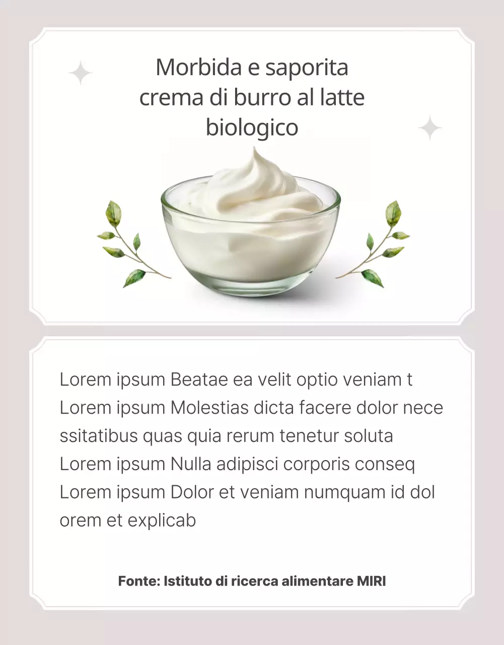 Promuovere una torta da forno classica in beige