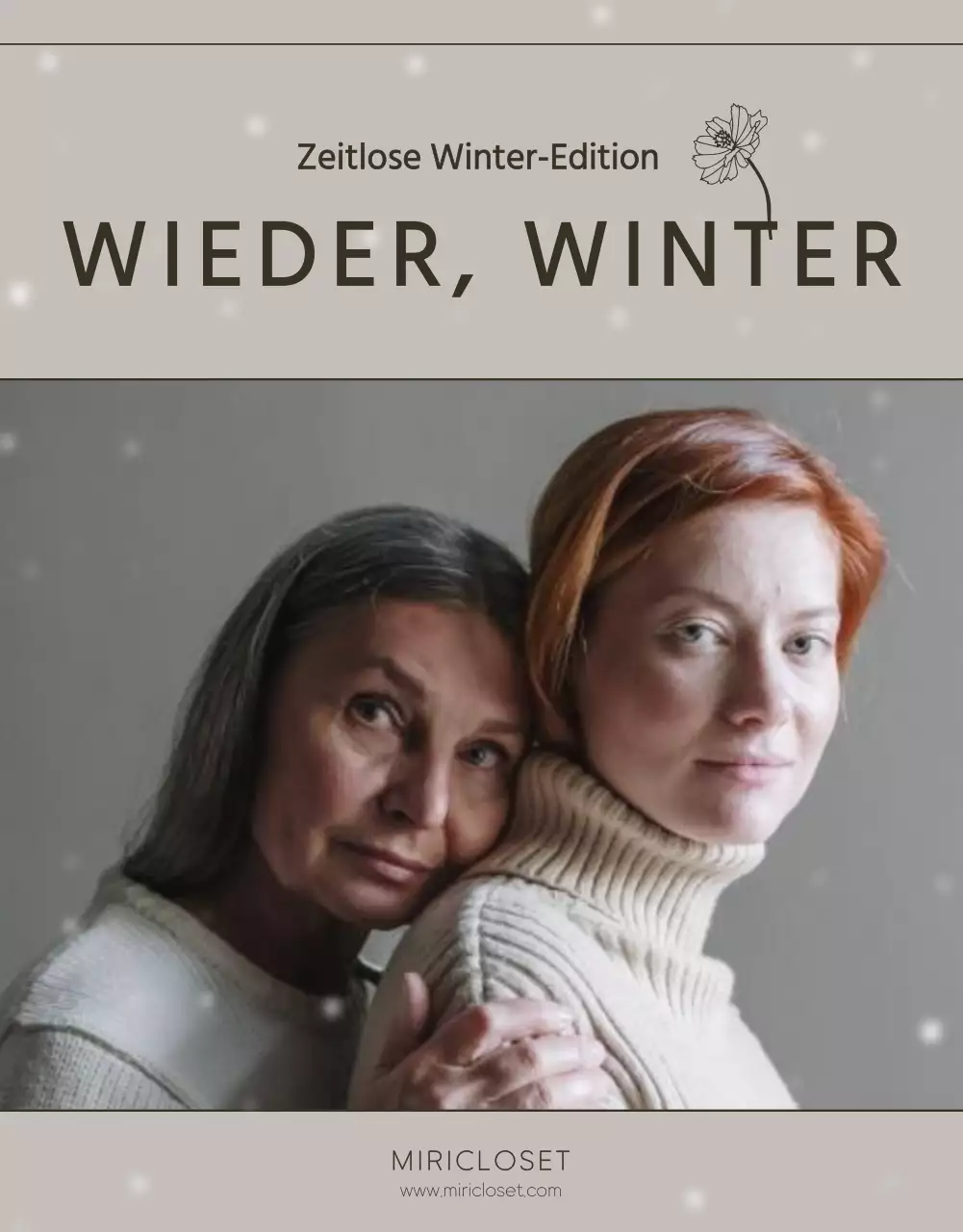 Moderne Winterstrickanzeige in Beige und Braun