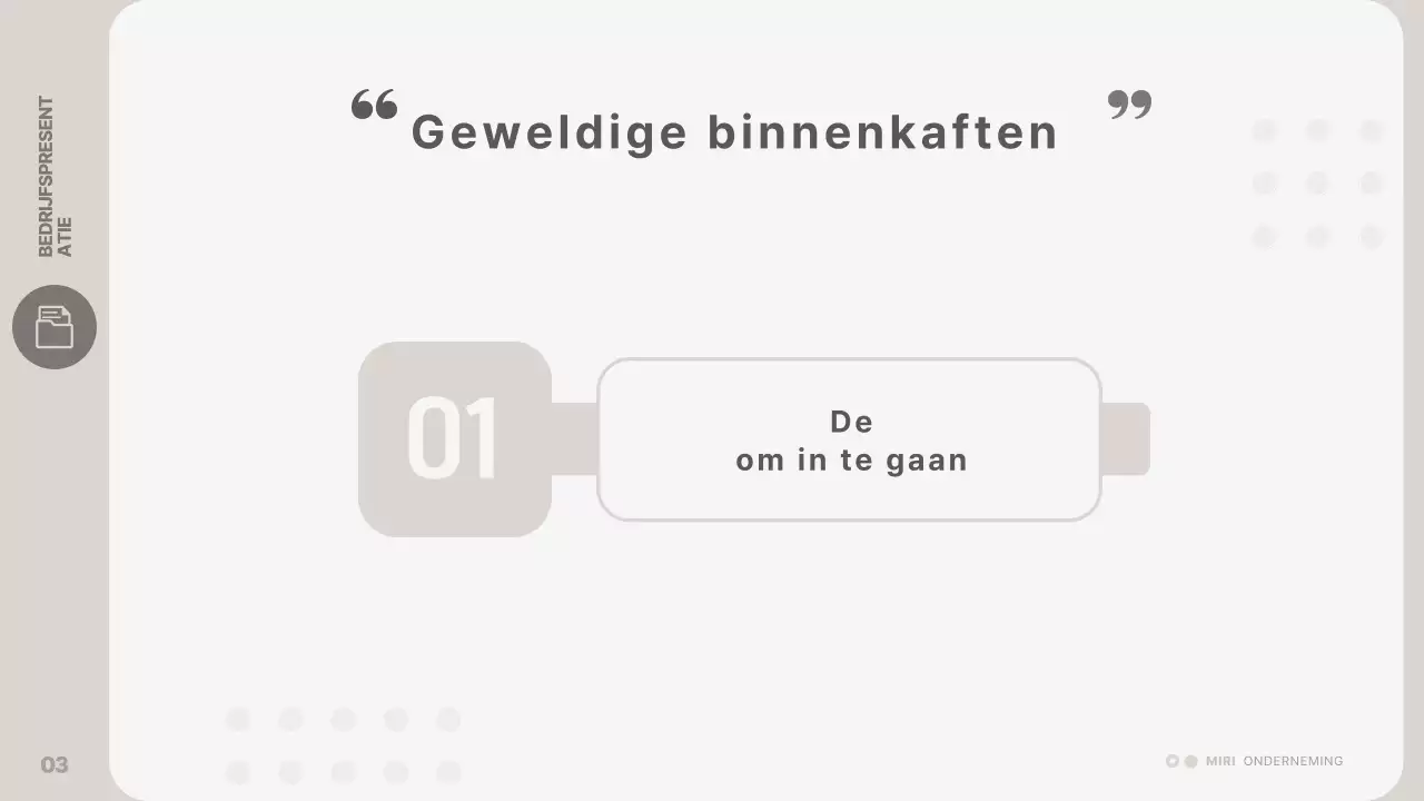 Een eenvoudige, beige bedrijfspresentatie