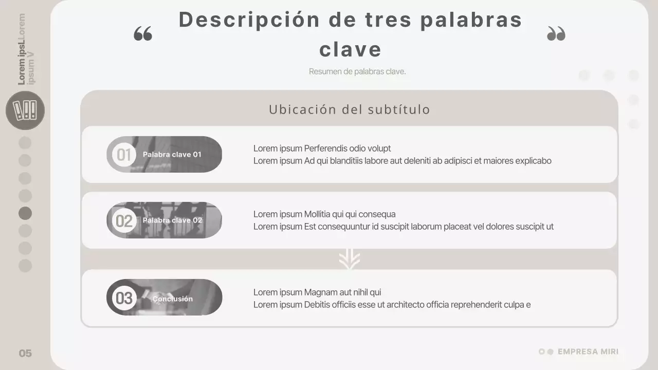 Informe de diseño moderno en beige y gris