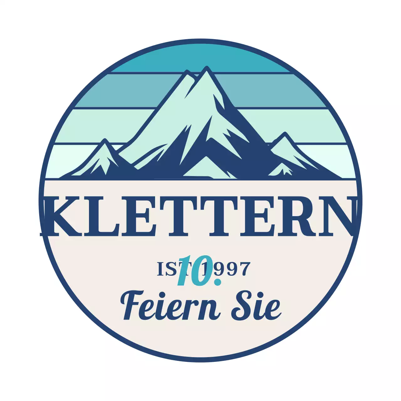 Ein einfaches Konzept für einen Bergsteigerverein mit Berg-Illustrationen und Serifen-Schriften