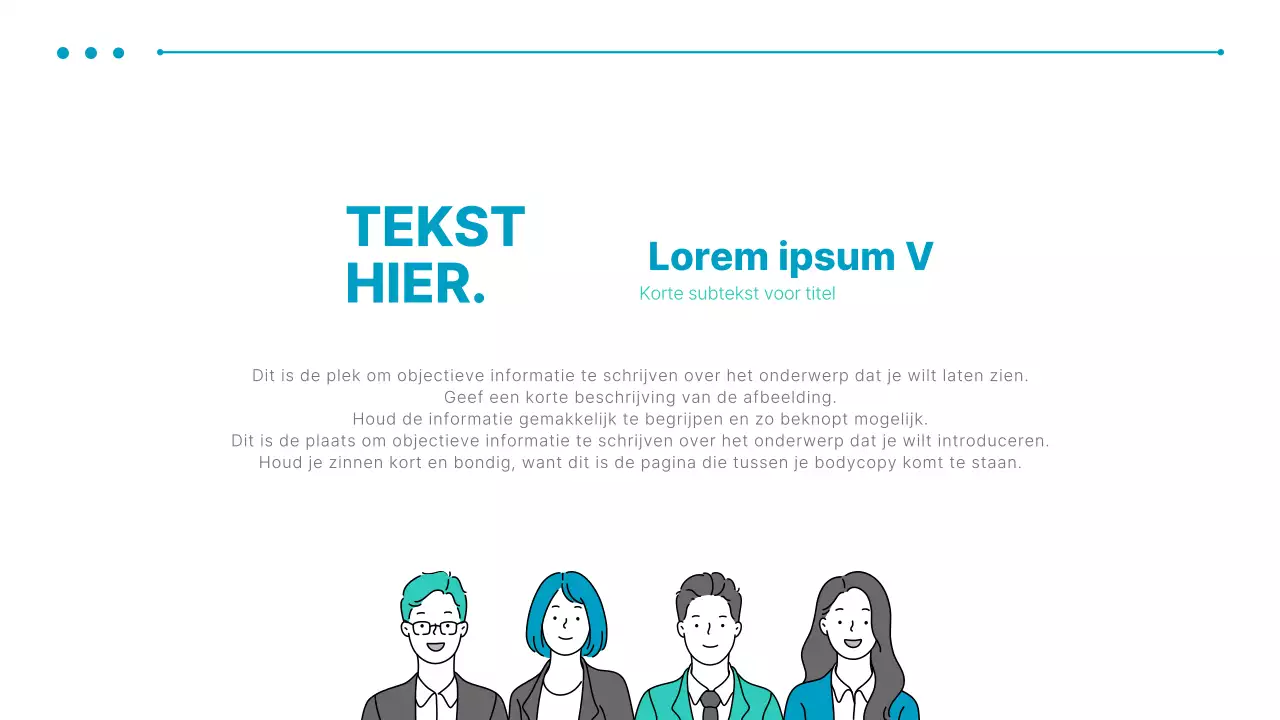 Een eenvoudige zakelijke presentatie in blauw en mint