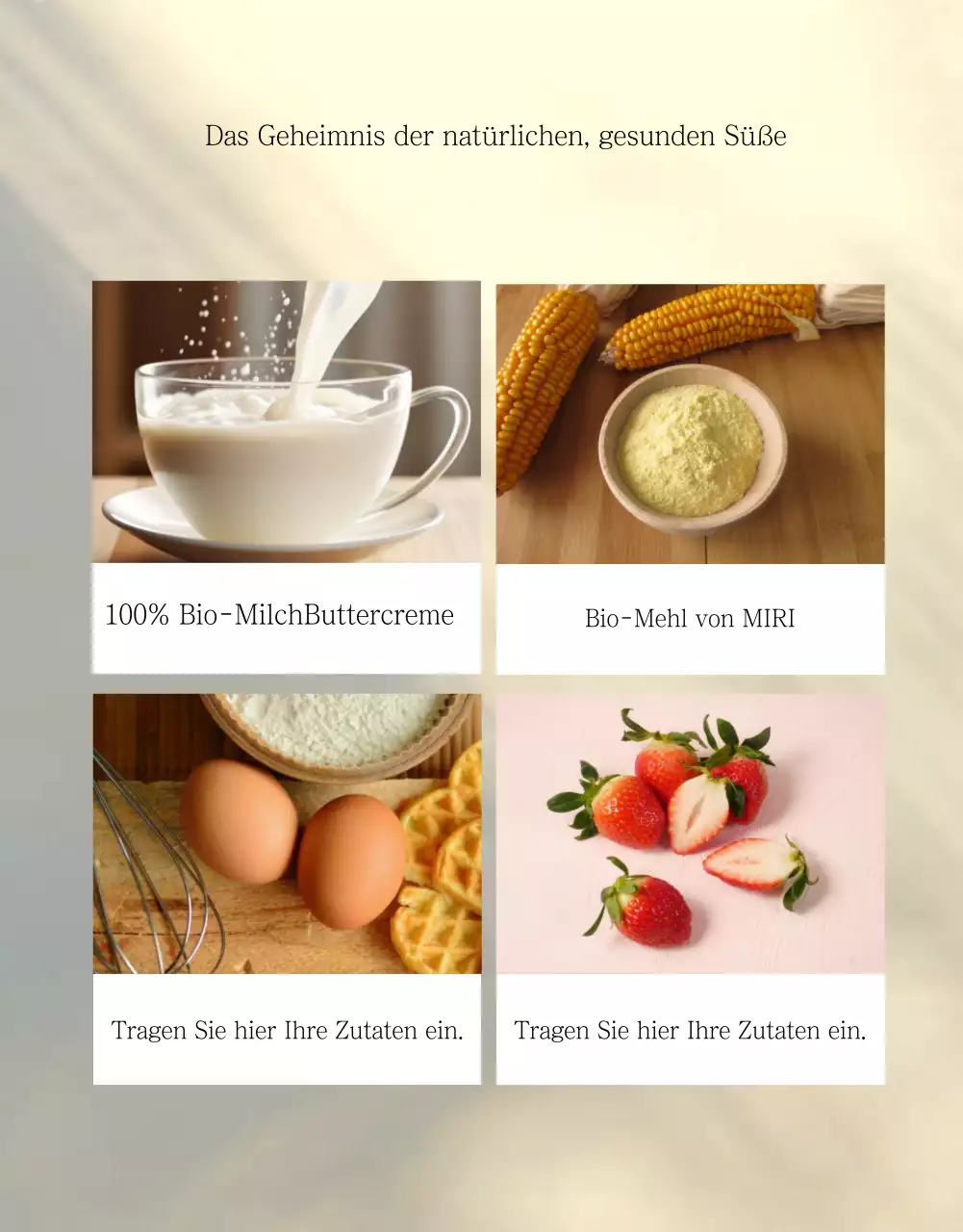 Ankündigung des Verkaufs einer einfachen beige-elfenbeinfarbenen Torte