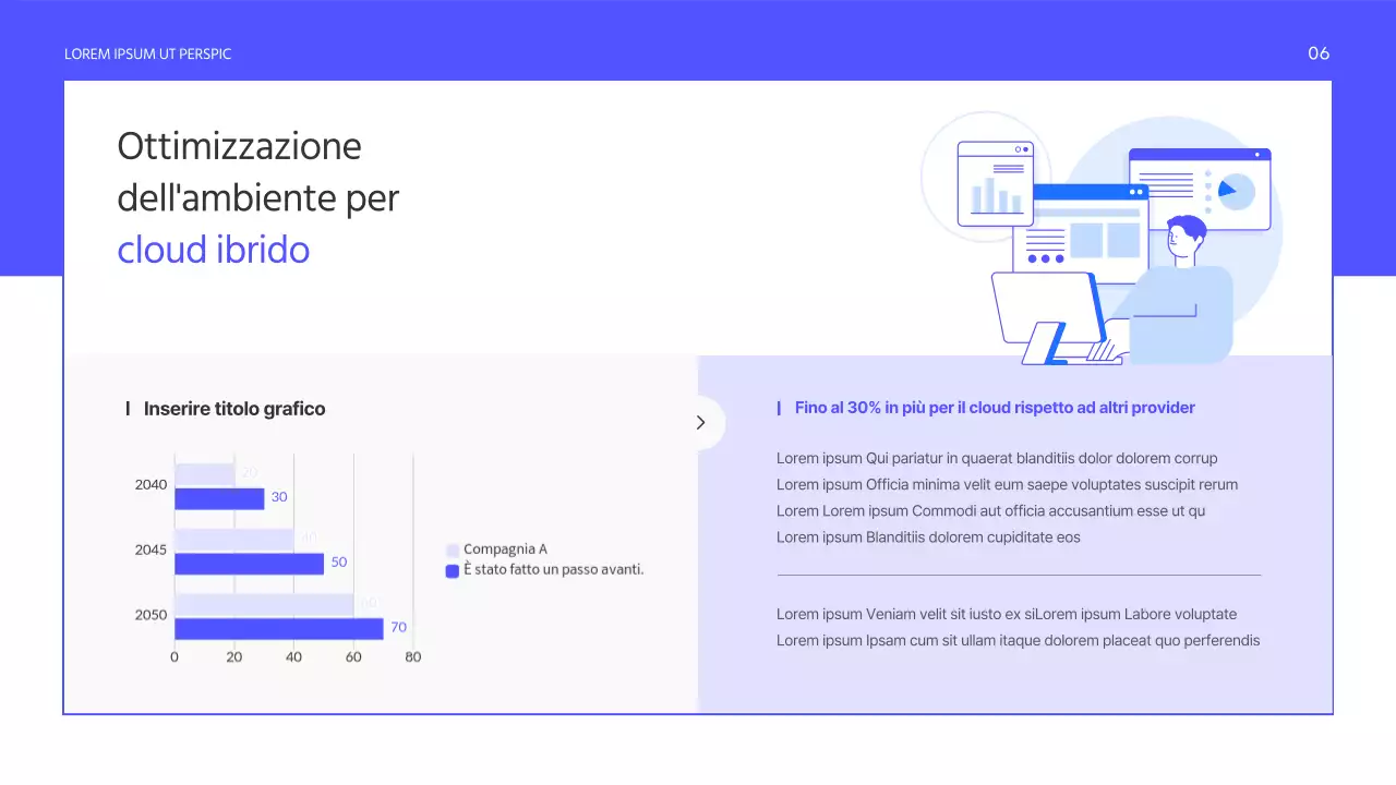 Un semplice prospetto di servizi aziendali in viola