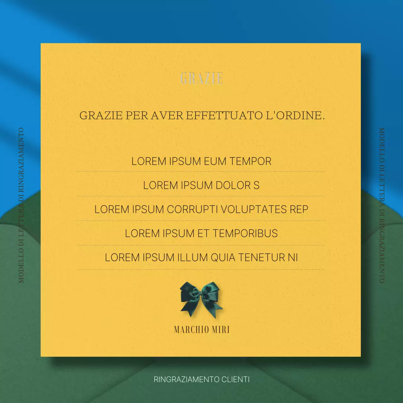 Cartoline di ringraziamento moderne in blu e giallo