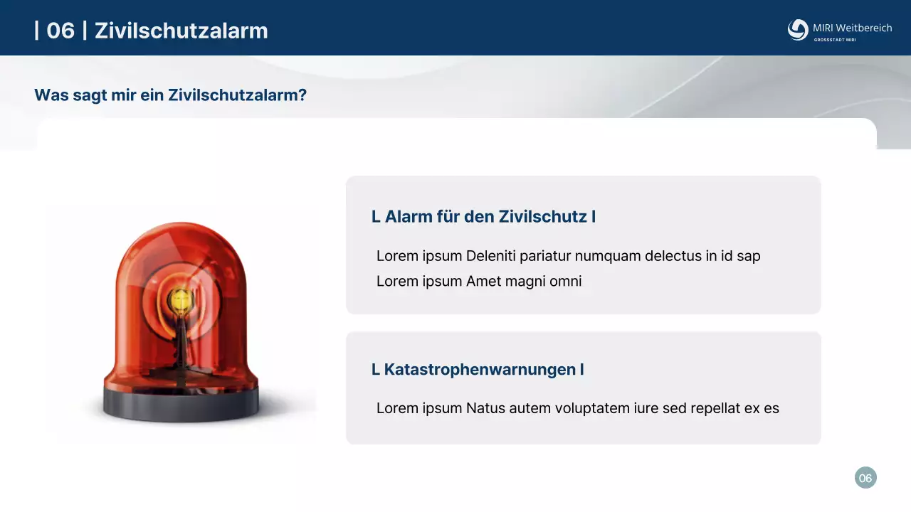 Einfache, marineblaue Zivilschutzausbildung