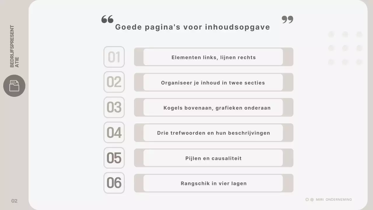 Een eenvoudige, beige bedrijfspresentatie