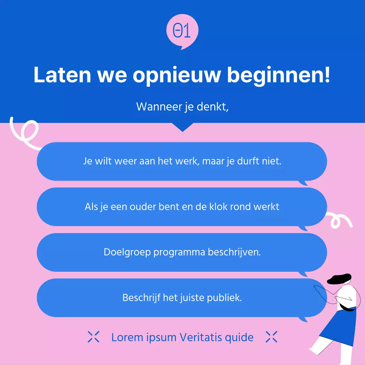 Het moderne blauw-roze programma Carrièresprong voor vrouwen promoten