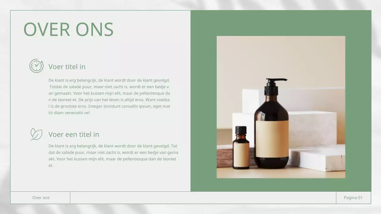 Wit en groen zakelijk rapportagemateriaal met natuurthema