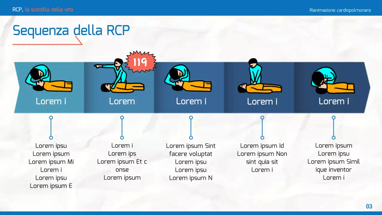 Materiale di formazione sulla RCP semplice in blu