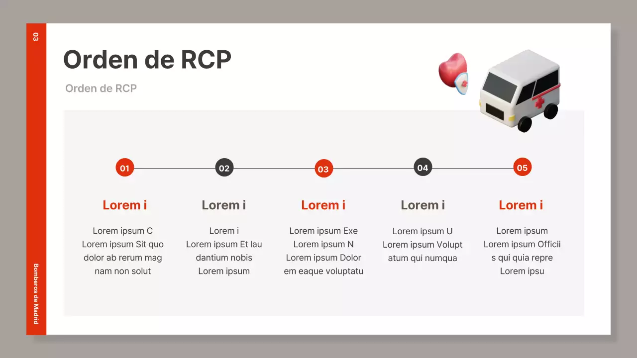 Material sencillo de formación en RCP de color rojo y marrón