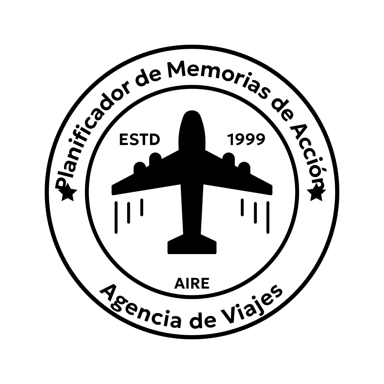 Logotipo de sello de aire retro con un avión encima