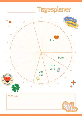 Niedlicher runder Planer in Orange und Elfenbein