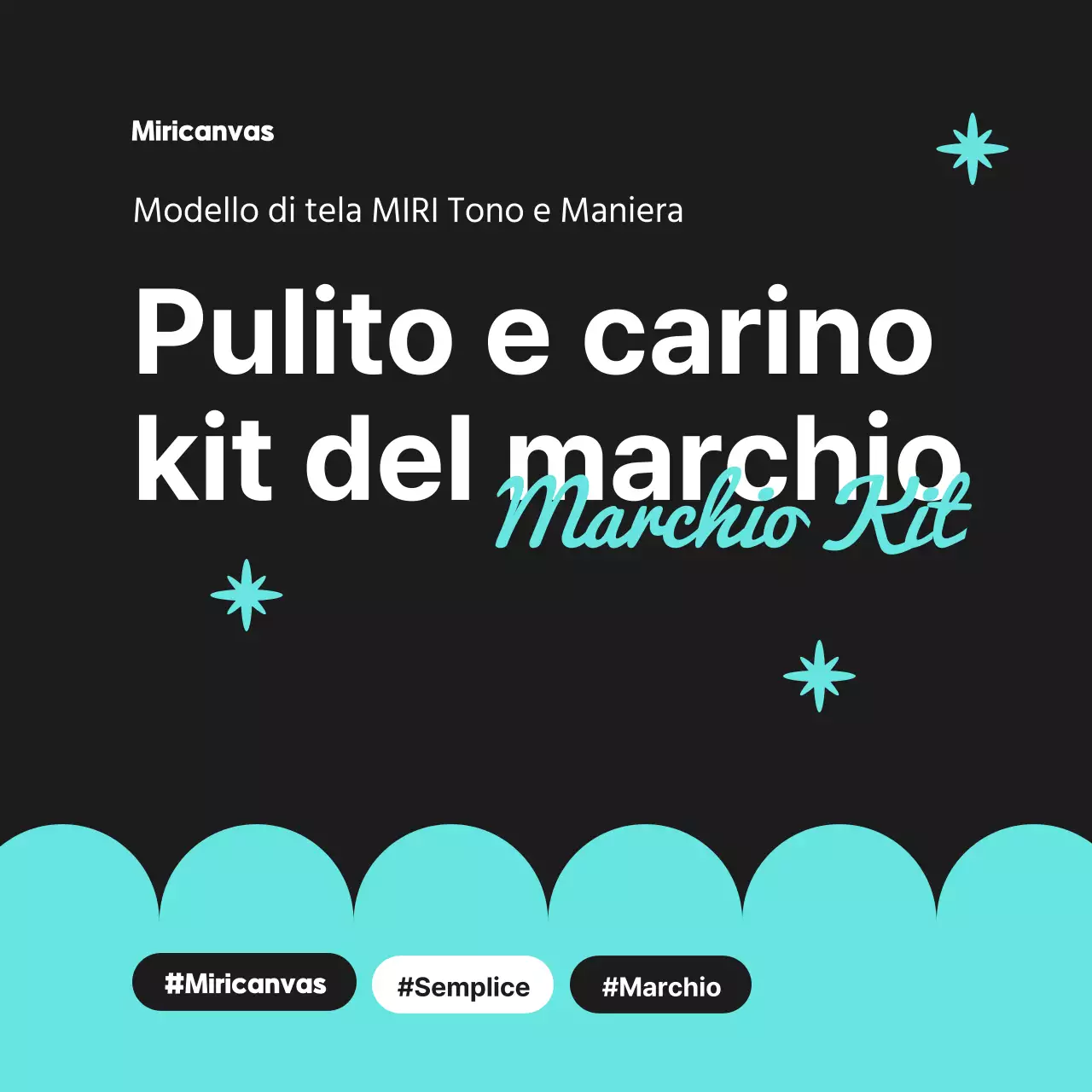 Un semplice kit di newsletter con marchio nero e azzurro