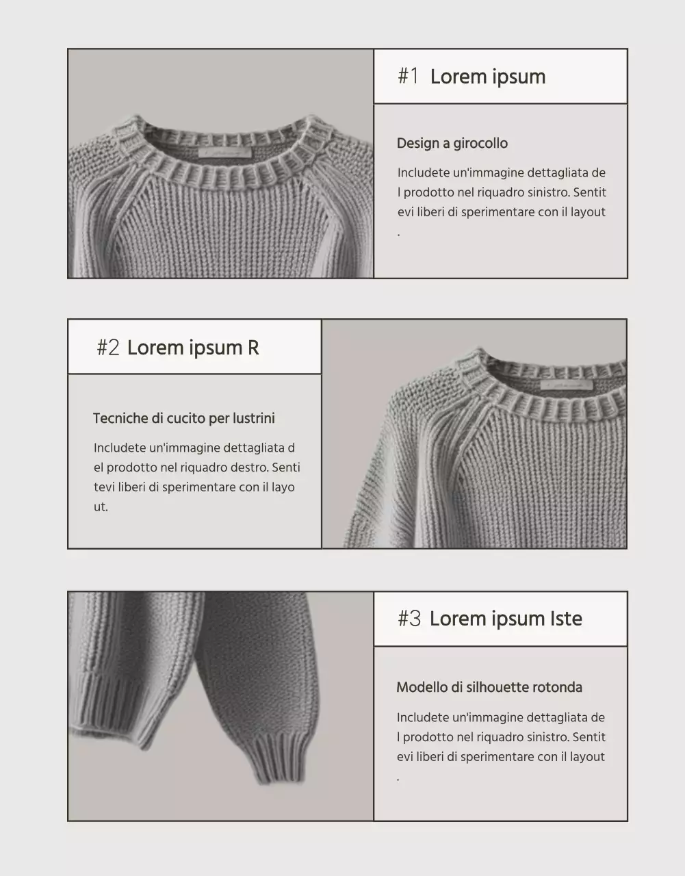 Annuncio di maglieria invernale moderna in beige e marrone