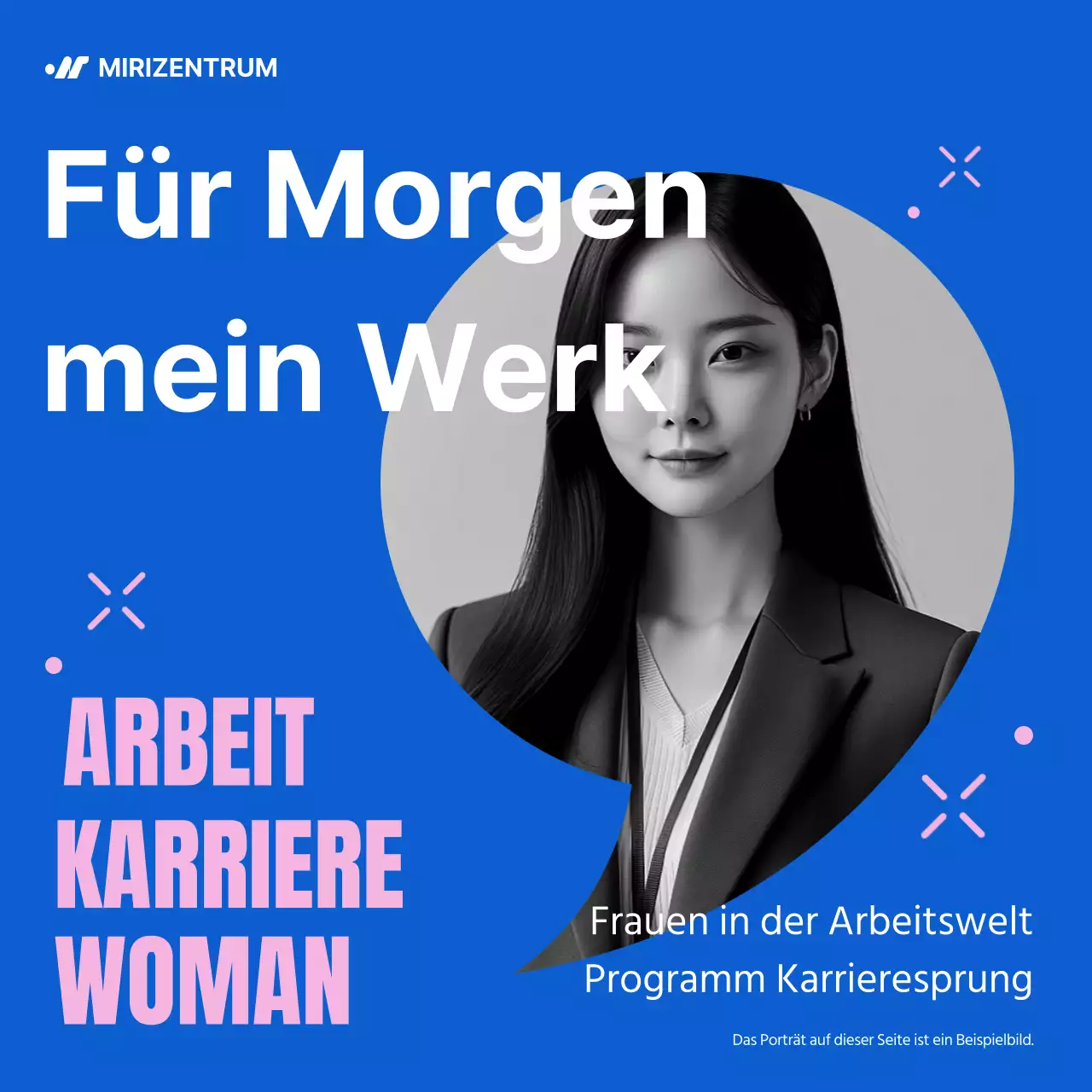 Förderung des modernen blauen und rosafarbenen Programms "Women's Career Leap
