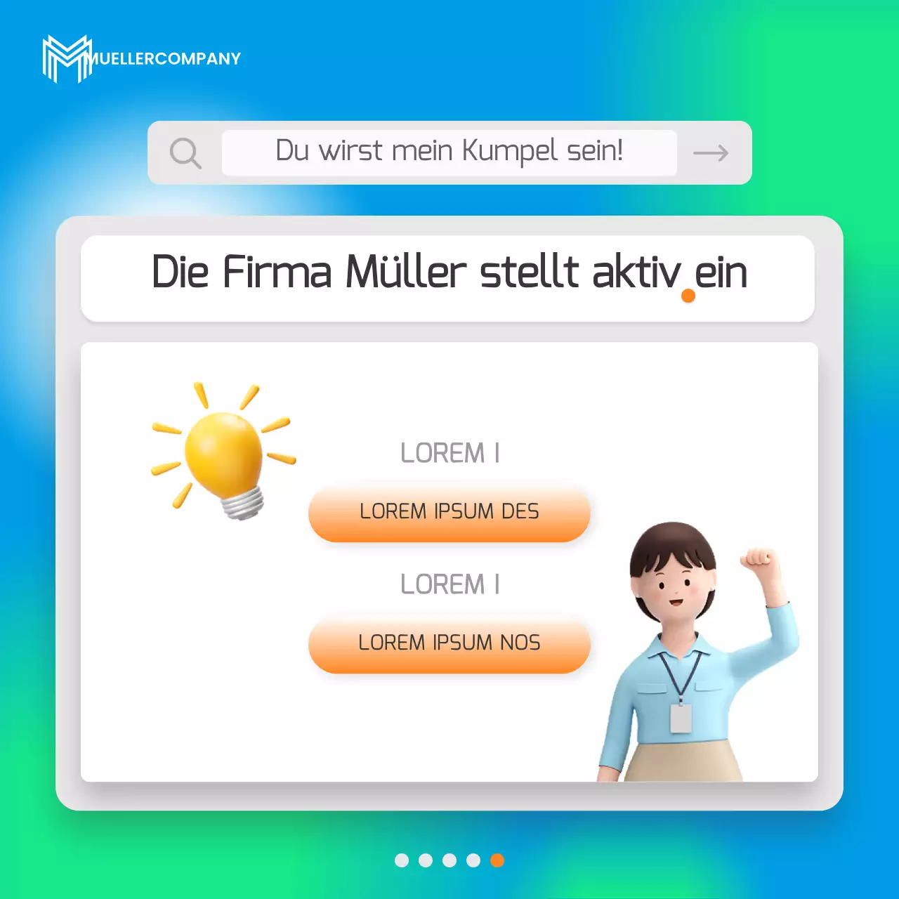Ein einfaches blaues und fluoreszierendes Pitchbook für Unternehmen